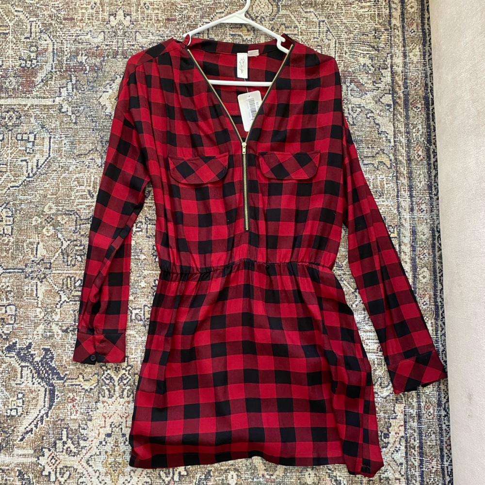 Checkered longsleeve dress/tunic